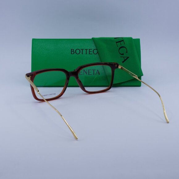 Bottega Veneta BV1009O 004 Square Eyeglasses – Burgundy/Gold 54mm - Picture 7 of 11